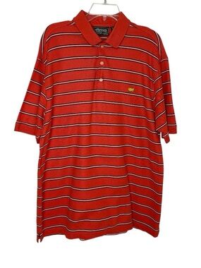 Masters Collection Golf Polo Shirt Orange Striped Size XL